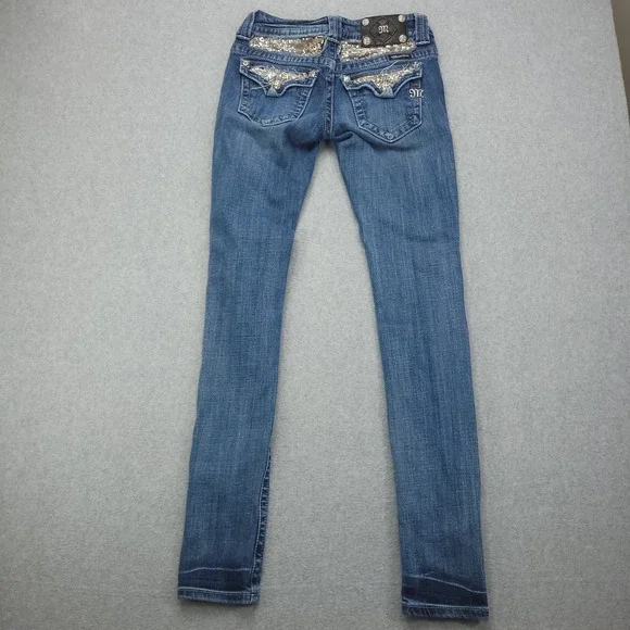 Miss Me Jeans Women's 25 Skinny Low Rise Med wash JP50025k-42 - Picture 4 of 12